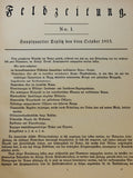 Prussia's freedom struggle 1813/14. A contemporary depiction. Original reproduction of the first field newspaper of the Prussian army.
