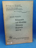 War aims and public opinion in England 1914/16.