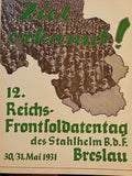 Konvolut von 4 Heften "Erinnerungen an den  Reichsfrontsoldatentag"Heft 7 (1926),Heft 10 (1929),Heft 11 und Heft 12 (1931). In einem Band gebunden!