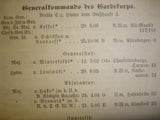 Taschen-Rangliste des Gardekorps. Oktober 1906. Mit der Wohnungsliste aller Offiziere und oberen Militärbeamten des Gardekorps, Dienstaltersliste der Offiziere sowie ein alphabetisches Verzeichnis der Geschäftszimmer u. Fernsprechanschlüsse