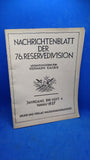 Nachrichtenblatt der 76. Reservedivision. XVI. Jahrgang, Heft 4. Seltenes Exemplar!