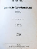 Beihefte zum Militär-Wochenblatt, kompletter Jahresband 1893. aus dem Inhalt: Verfolgung Jena+Prenzlau/ Geschichte Preuß. Ingenieur-Komitees/ Aufzeichnungen General v. Grolmann/ Märsche unter Napoleon/ Truppen Kur-Hannover.