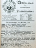 Mittheilungen für die ehemaligen Mitglieder des Feuerwerkspersonals Oktober 1900-1901. Seltenes Exemplar!