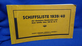 Schiffsliste 1939/40. Verzeichnis der deutschen Reedereien und ihrer Schiffe über 100 BRT. Seltene Rarität!