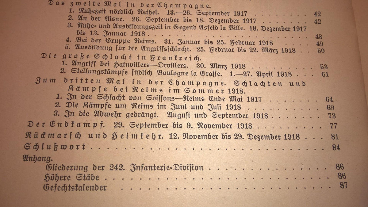 Württembergs Heer im Weltkrieg, Heft 9 Die 242. InfanterieDivision i