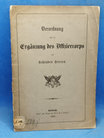 Verordnung über die Ergänzung des Offizierscorps des stehenden Heeres.