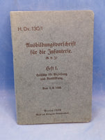 H.Dv. 130/1: Ausbildungsvorschrift für die Infanterie (A.V.I.) Heft 1. Leitsätze für Erziehung und Ausbildung. Seltenes Exemplar!