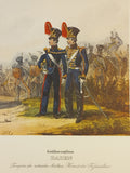 Großherzogtum Baden, nach altkolorierten Lithographien um 1840 aus der Sammlung Sämtliche Truppen von Europa.