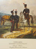 Großherzogtum Hessen, nach altkolorierten Lithographien um 1840 aus der Sammlung Sämtliche Truppen von Europa.
