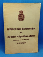 Festschrift zum Landestreffen der Königin Olga-Grenadiere am Sonntag, den 25.Oktober 1936 in Stuttgart.