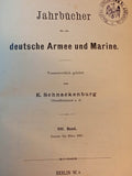 Jahrbücher für die deutsche Armee und Marine. Januar bis März 1897. Aus dem Inhalt: schwere Belagerungsartillerie bei Festungen/ Feldzüge 1796/ Wirkung Handfeuerwaffen sowie viele weitere Themen.