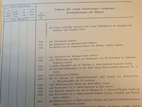 Übersicht der vom königlichen Ersten Garde-Regiment zu Fuß bis jetzt zur königlichen Kriegsakademie kommandiert gewesenen Herren Offizieren unter Angabe ihrer erreichten Dienstgrade, ihrer Kommandierungen, Versetzungen und Verwendungen. Seltene Rarität!
