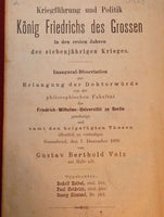 Warfare and Politics of King Frederick the Great in the First Years of the Seven Years' War. Inaugural Dissertation