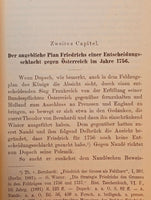 Warfare and Politics of King Frederick the Great in the First Years of the Seven Years' War. Inaugural Dissertation