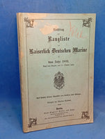 Rangliste der Kaiserlich Deutschen Marine für das Jahr 1902, Nachtragsband!