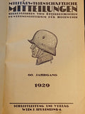 Militärwissenschaftliche und Technische Mitteilungen. Kompletter Jahrgang 1929. Eine der wohl umfangreichsten Spezial-Quell-Literatur über die Kämpfe der deutsch/österreich-ungarischen Truppen in den Gebirgskämpfen des 1.Weltkrieges