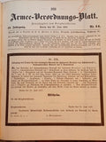 Armee-Verordnungsblatt, kompletter Jahrgang 1891+1892. Offizielle und amtliche Mitteilungen des preußischen Kriegsministeriums zu Militärischen Fragen aller Art. Höchst informativ und sehr selten noch zu bekommen!!
