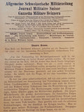 General Swiss Military Newspaper = Journal militaire suisse = Gazetta militare svizzera. Complete 1921 edition. A rare find!