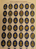 Die Deutsche Wehrmacht - Heer, Luftwaffe, Kriegsmarine - Uniformen und Abzeichen auf 21 Tafeln in originalgetreuer 15farbiger Darstellung
