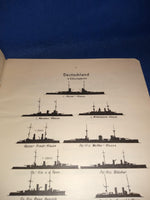 Schattenrisse deutscher und fremder Kriegsschiffe. Admiralstab der Marine, ca. 1906! Seltenes Orginal!
